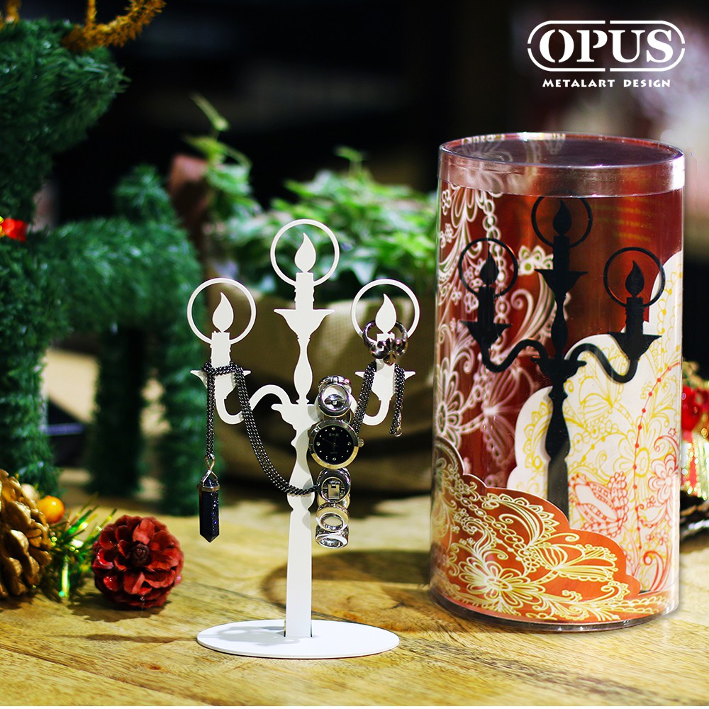 OPUS 歐式鐵藝 希望之光飾品架 (優雅白) 金屬首飾座 戒指項鍊架 造型擺飾 聖誕節 交換禮物推薦 PI-li06W