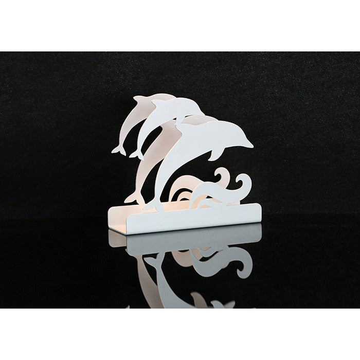 歐式鐵藝信件架《躍動水舞-優雅白》桌面收納 海豚造型擺飾 辦公用品 畢業紀念禮物 OPUS東齊金工 LE-de08W