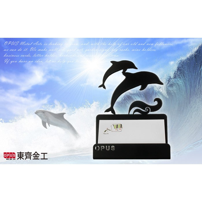 歐式鐵藝名片座《躍動水舞-經典黑》名片架 展示架 收納擺飾 金屬商務名片盒 開幕送禮 OPUS東齊金工 CA-de08B