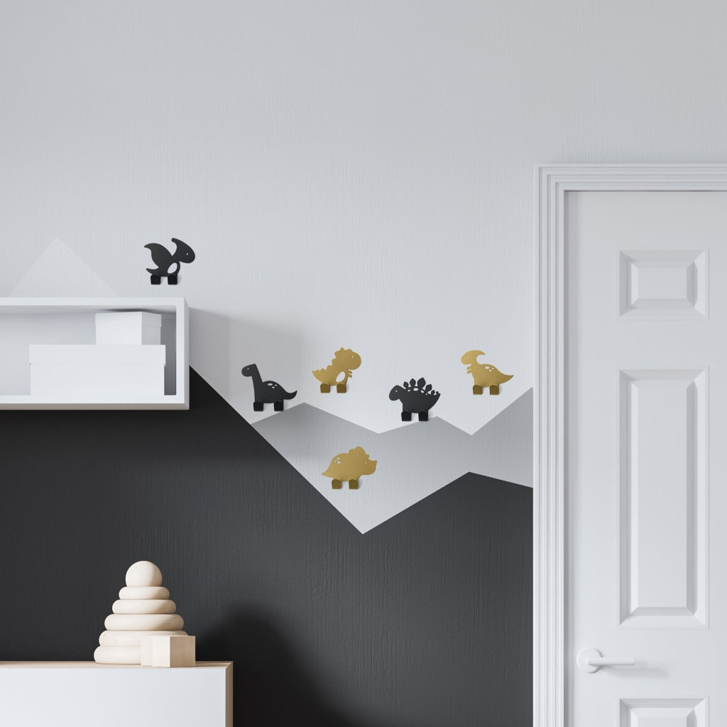 歐式鐵藝壁飾掛勾《恐龍狂想曲》No.5暴龍 (金1入) 收納無痕掛鉤【OPUS東齊金工】HO-di16-rex(G)