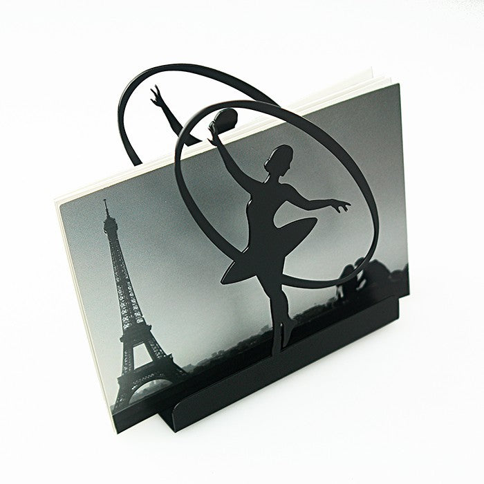 歐式鐵藝信件架《芭蕾-經典黑》展示架 桌面收納 舞者造型擺飾 置物架 聖誕節交換禮物 OPUS東齊金工 LE-ba10B