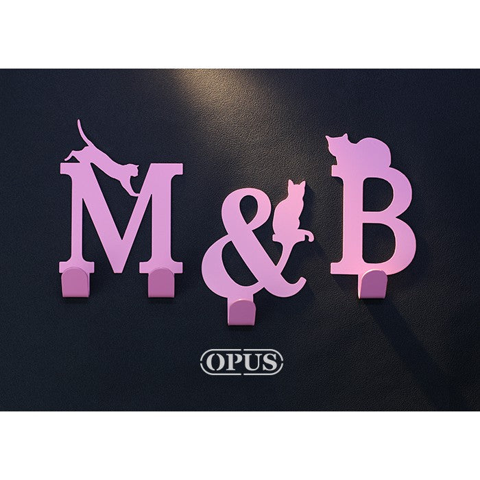 【OPUS東齊金工】當貓咪遇上符號and 《質感粉》壁飾掛勾HO-nb12-and(P)