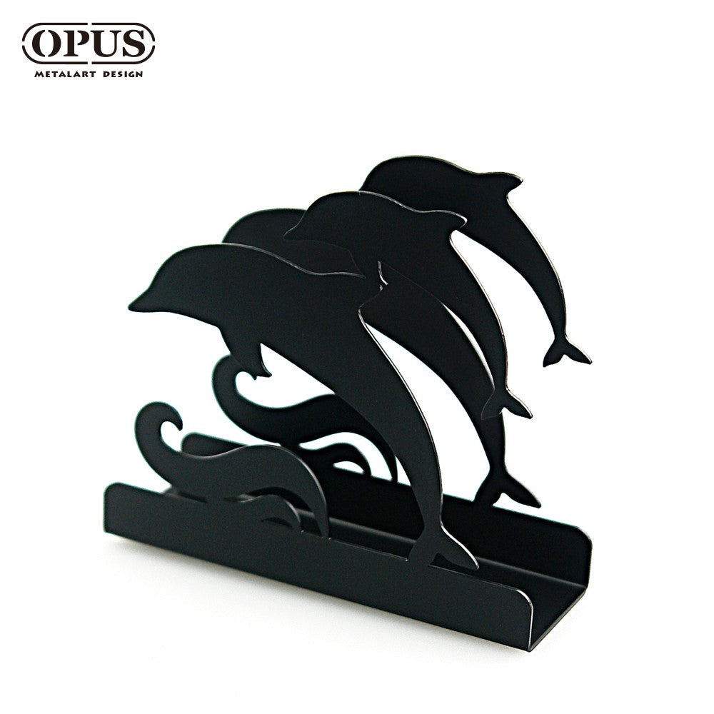歐式鐵藝信件架《躍動水舞-經典黑》展示架 桌面口罩收納架 海豚造型擺飾 生日情人禮物 OPUS東齊金工 LE-de08B
