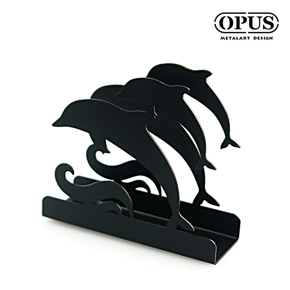 歐式鐵藝信件架《躍動水舞-經典黑》展示架 桌面口罩收納架 海豚造型擺飾 生日情人禮物 OPUS東齊金工 LE-de08B