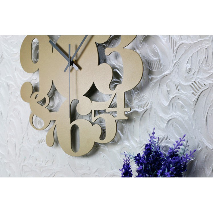 歐式鐵藝時鐘《數字遊戲-古銅金》裝飾藝術掛鐘 餐廳客廳臥室壁掛壁飾 靜音壁鐘鐘錶【OPUS東齊金工】CL-ar06G