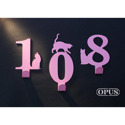 【OPUS東齊金工】當貓咪遇上數字1《質感粉》壁飾掛勾HO-Nb12-1(P)