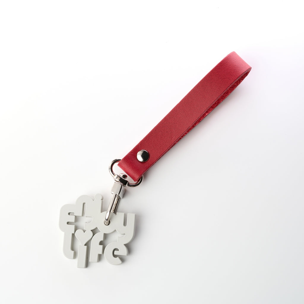 歐式鐵藝鑰匙圈吊飾《小日子/Enjoy Life》(4款任選) 金屬造型皮飾扣環 植鞣皮革 聖誕禮物【OPUS東齊金工】