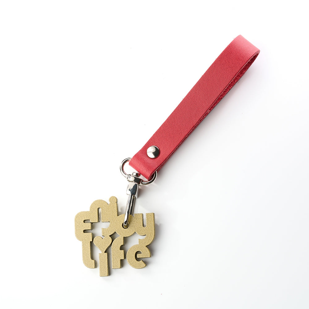 歐式鐵藝鑰匙圈吊飾《小日子/Enjoy Life》(4款任選) 金屬造型皮飾扣環 植鞣皮革 聖誕禮物【OPUS東齊金工】