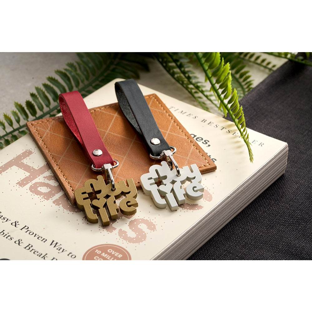 歐式鐵藝鑰匙圈吊飾《小日子/Enjoy Life》(4款任選) 金屬造型皮飾扣環 植鞣皮革 聖誕禮物【OPUS東齊金工】